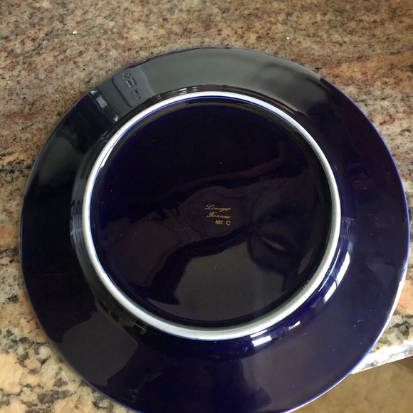 Limoges Antique Cobalt Blue and Gold Plate - Picture 5 of 5